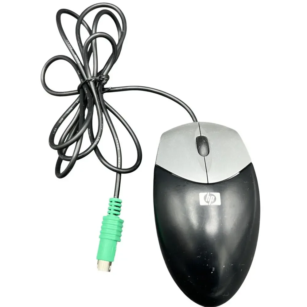 🖱️ HP P2350AA M871 Wired Optical Mouse Black/Silver PS/2 Retro Y2K Desktop PC